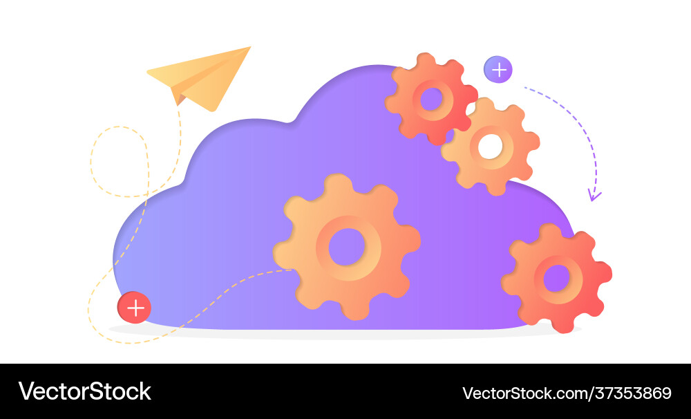 Database with cloud server Database with cloud server vector image