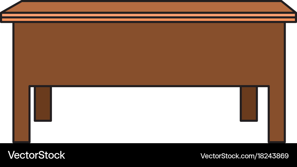 Desk wood object to study and learn vector image