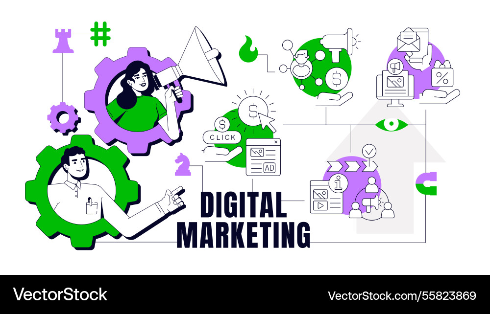 Digital marketing concept Digital marketing concept vector image