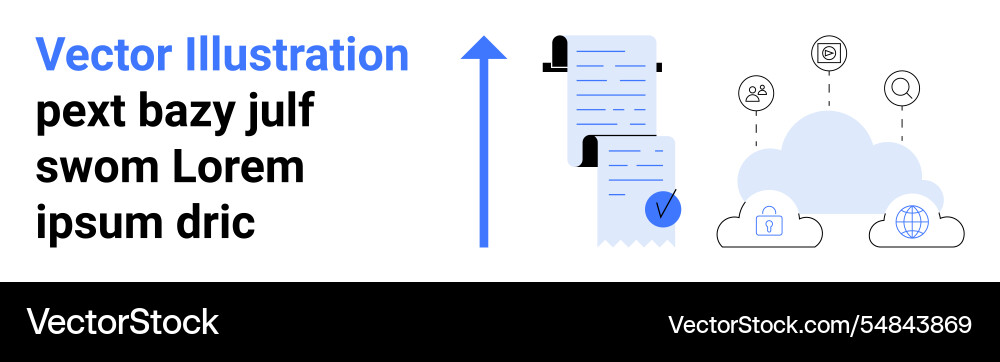 Document verification progress with blue arrow Vector Image