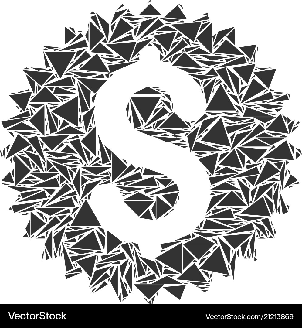 Financial seal mosaic of triangles Financial seal mosaic of triangles vector image