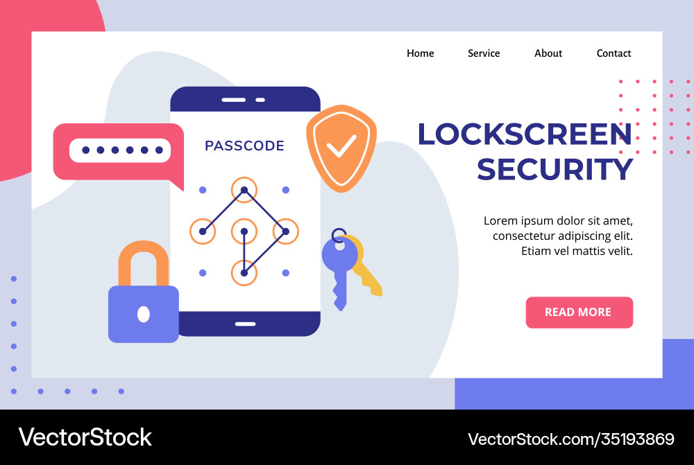 Lock screen security password passcode padlock Lock screen security password passcode padlock vector image