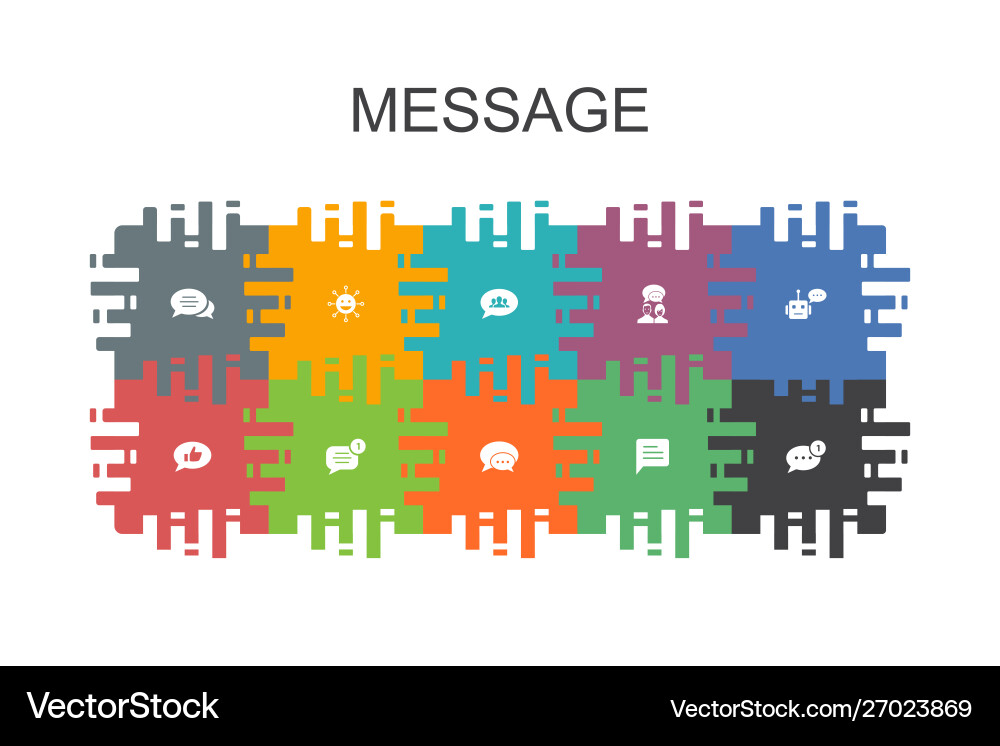 Message cartoon template with flat elements vector image