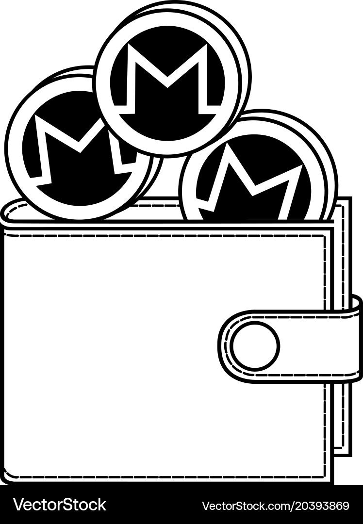 Monero wallet with coins – Royalty-Free Vector | VectorStock