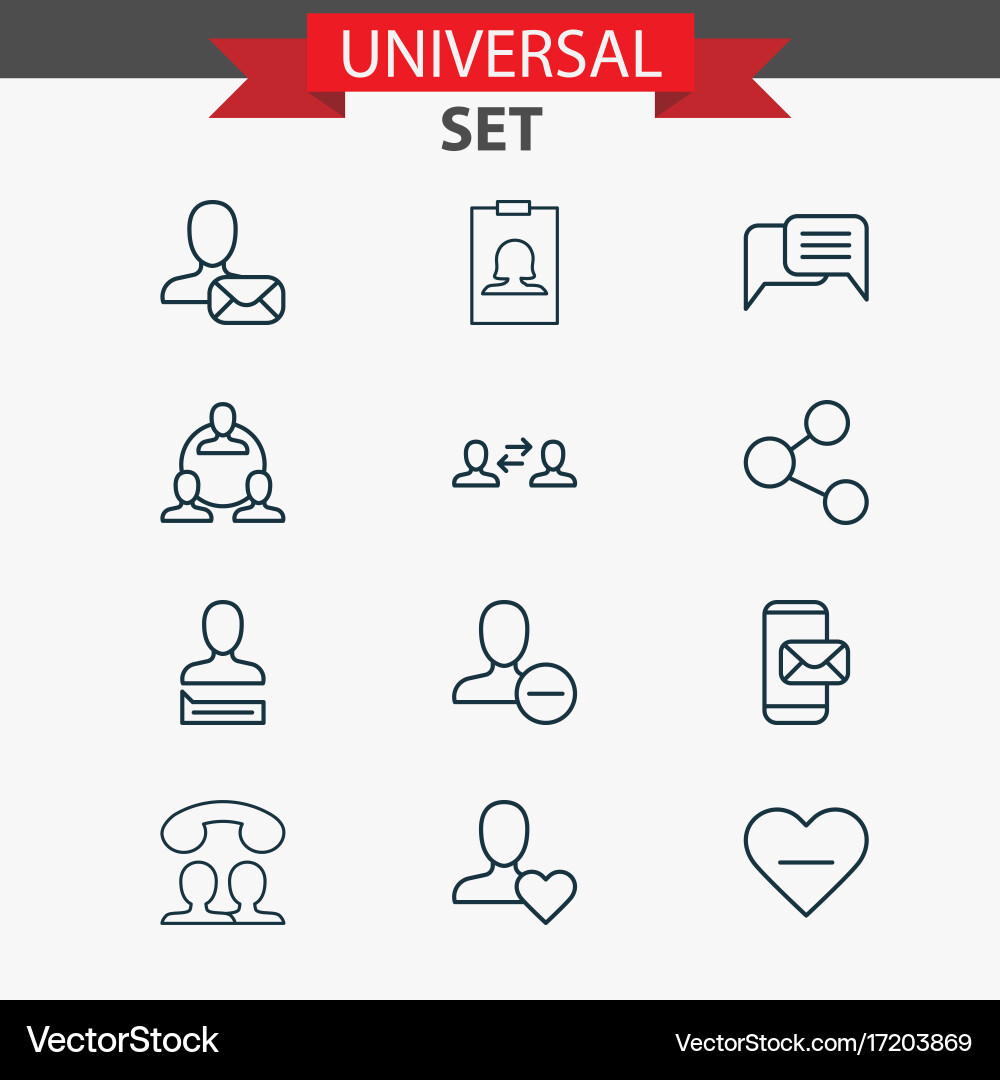 Network icons set collection of delete vector image