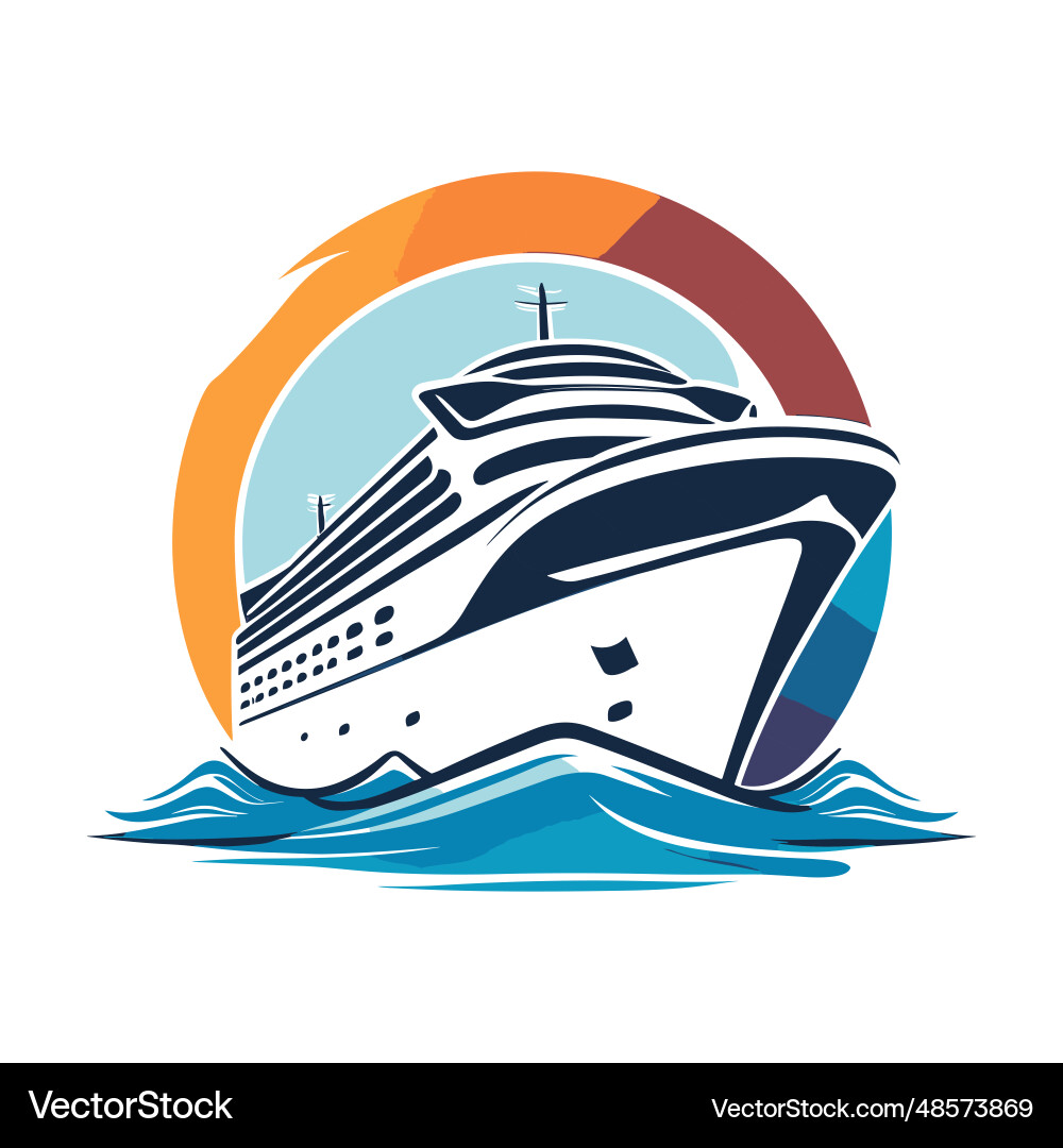 Ocean Liner Cruise Ship Logo – Royalty-Free Vector | VectorStock, image size:1000x1080