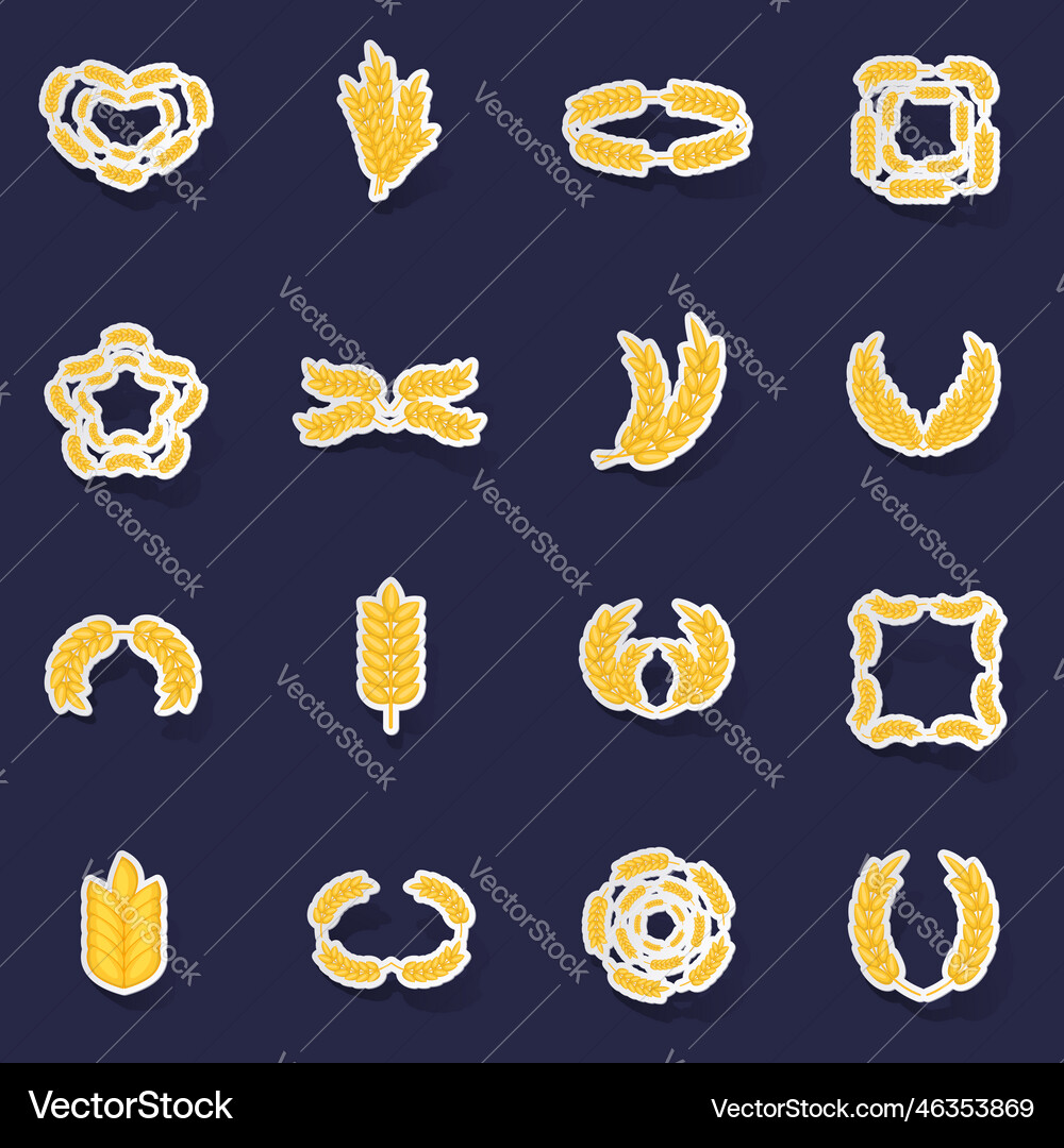 Ohr Mais-Symbole Set Aufkleber Ohr Mais-Symbole Set Aufkleber Vektorbild