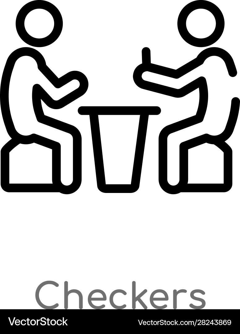 Outline checkers icon isolated black simple line Outline checkers icon isolated black simple line vector image