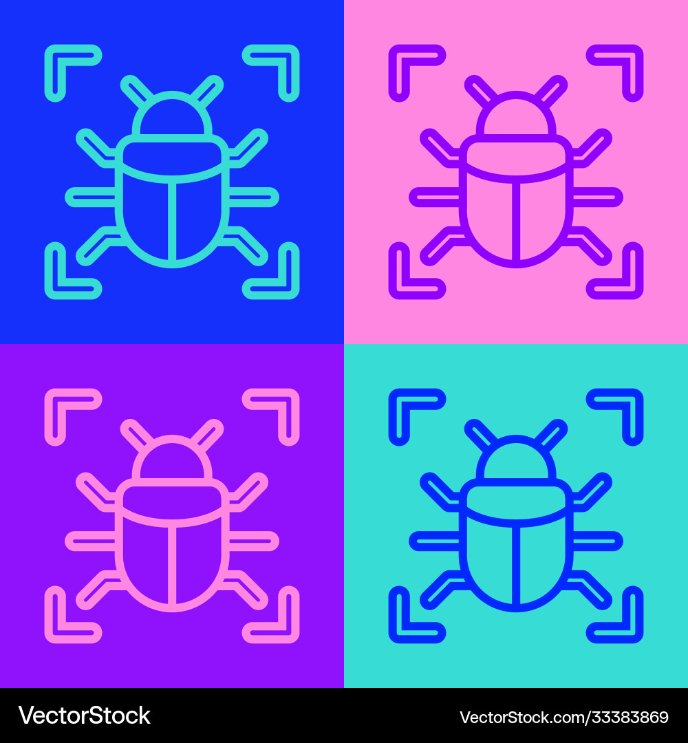 Pop art line system bug concept icon isolated Vector Image