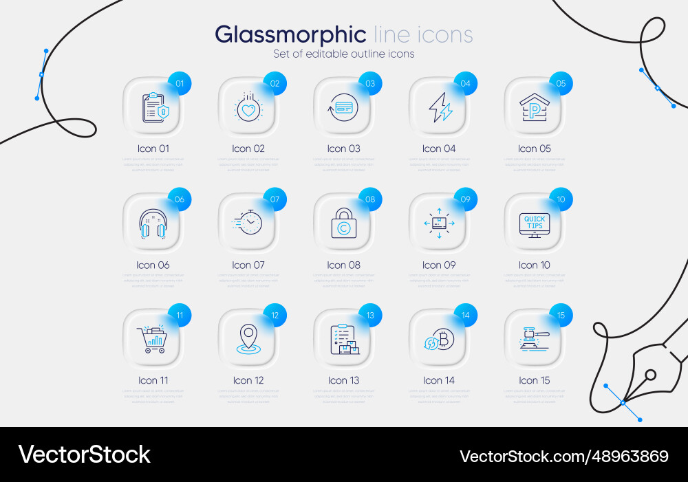Set of location refresh bitcoin and privacy Set of location refresh bitcoin and privacy vector image