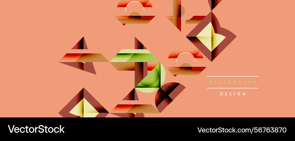 Abstract geometric shapes overlap creating vector image