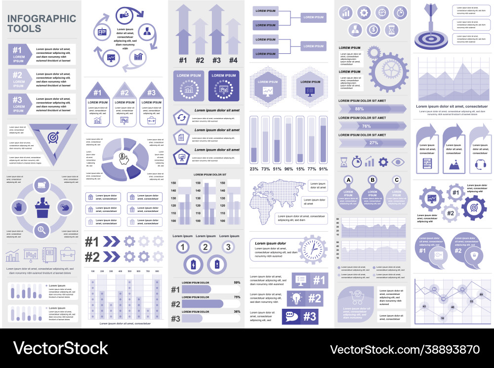 Bundle infographic elements data visualization Bundle infographic elements data visualization vector image