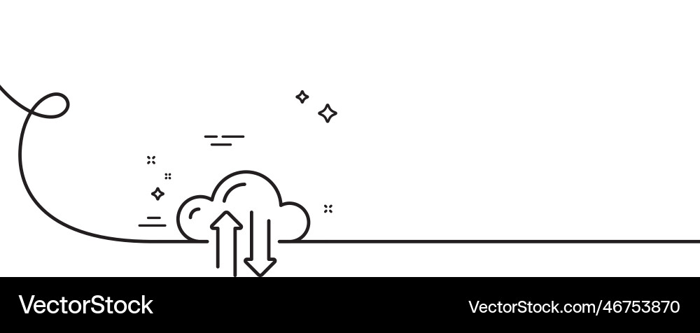 Cloud Computing Sync-Line-Icon Internet-Daten Cloud Computing Sync-Line-Icon Internet-Daten vektorbild