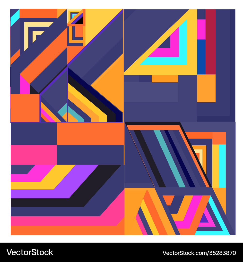 Colorful geometric and curve background pattern Vector Image