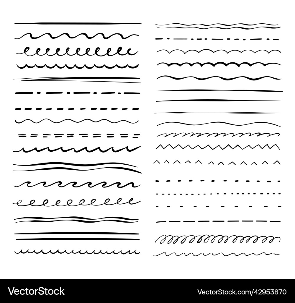 Emphasis lines underlines strokes rough sloppy Emphasis lines underlines strokes rough sloppy vector image