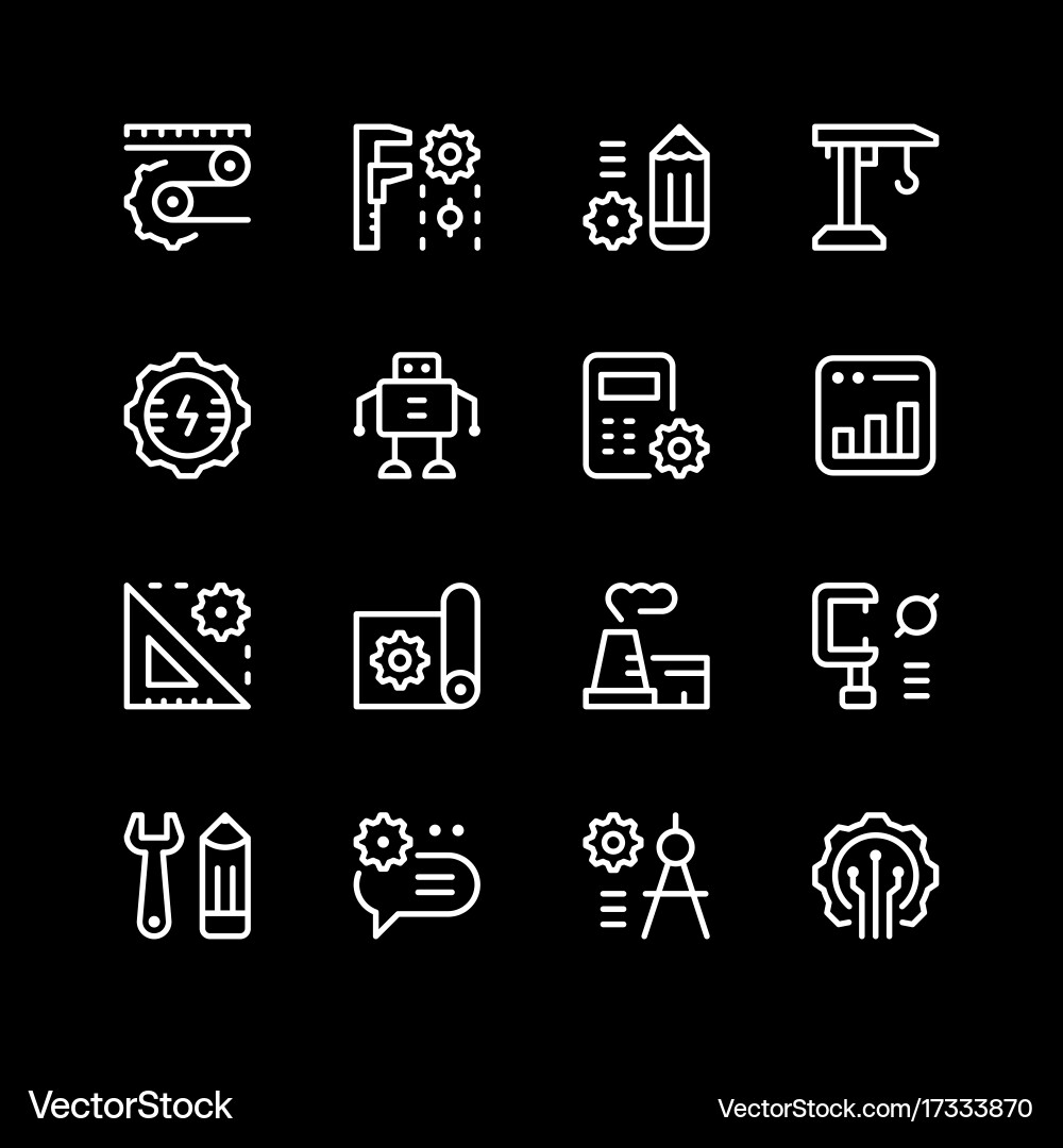 Engineering Icon Set Vector Image