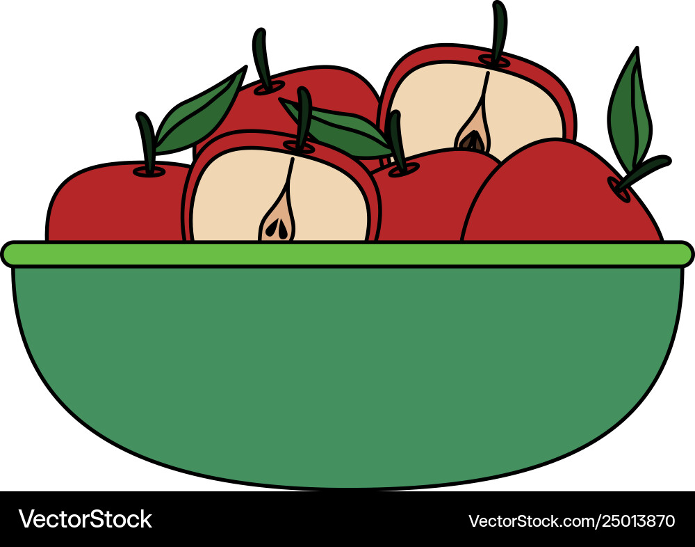 Frische Äpfel Früchte in Schüssel Frische Äpfel Früchte in Schüssel vektorbild