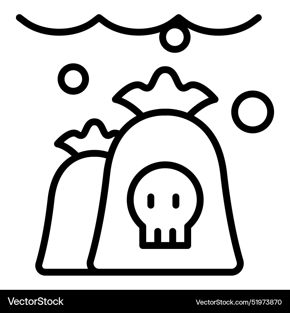 Garbage bag icon in thin line style graphic design Vector Image