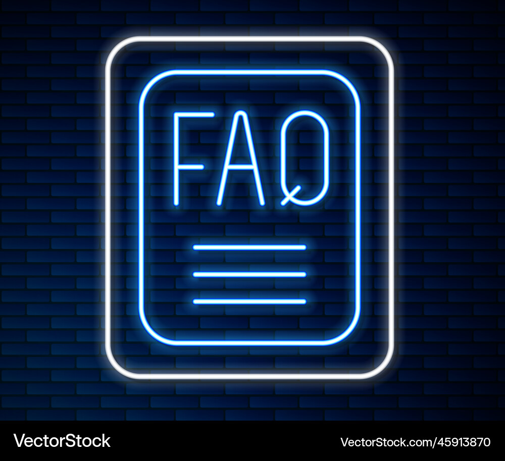 Glowing neon line speech bubble with text faq Glowing neon line speech bubble with text faq vector image