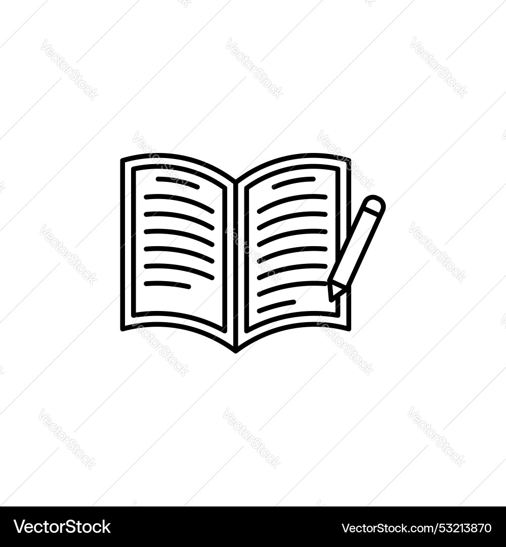 Homework line icon isolated on white background Homework line icon isolated on white background vector image