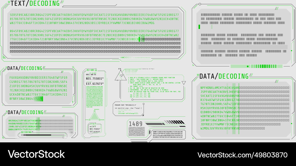 Hud interface design for decoding big data Hud interface design for decoding big data vector image