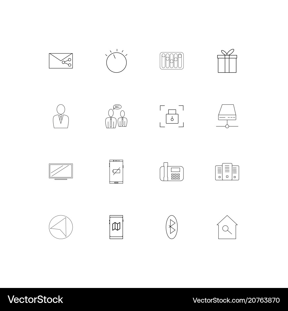 Internet of things linear thin icons set outlined Internet of things linear thin icons set outlined Vector Image