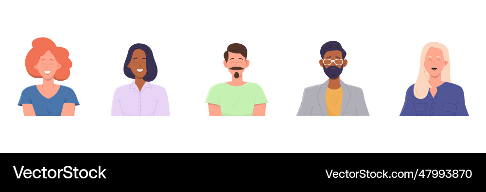 Isolated set of portrait with different Isolated set of portrait with different vector image