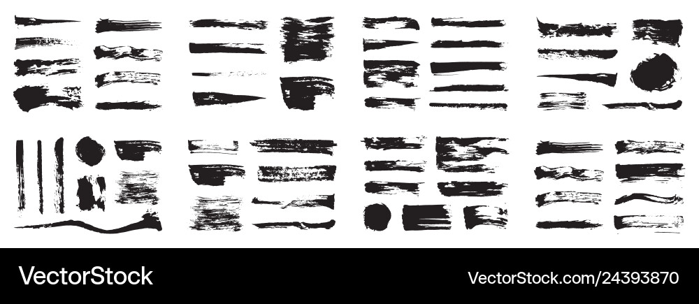 Korean chinese japanese ink brush strokes blots Korean chinese japanese ink brush strokes blots vector image