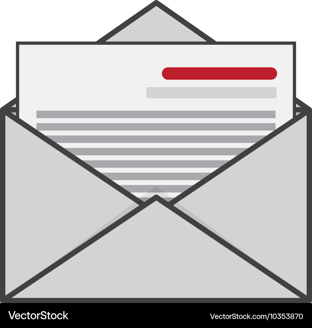 Open envelope with document icon Vector Image