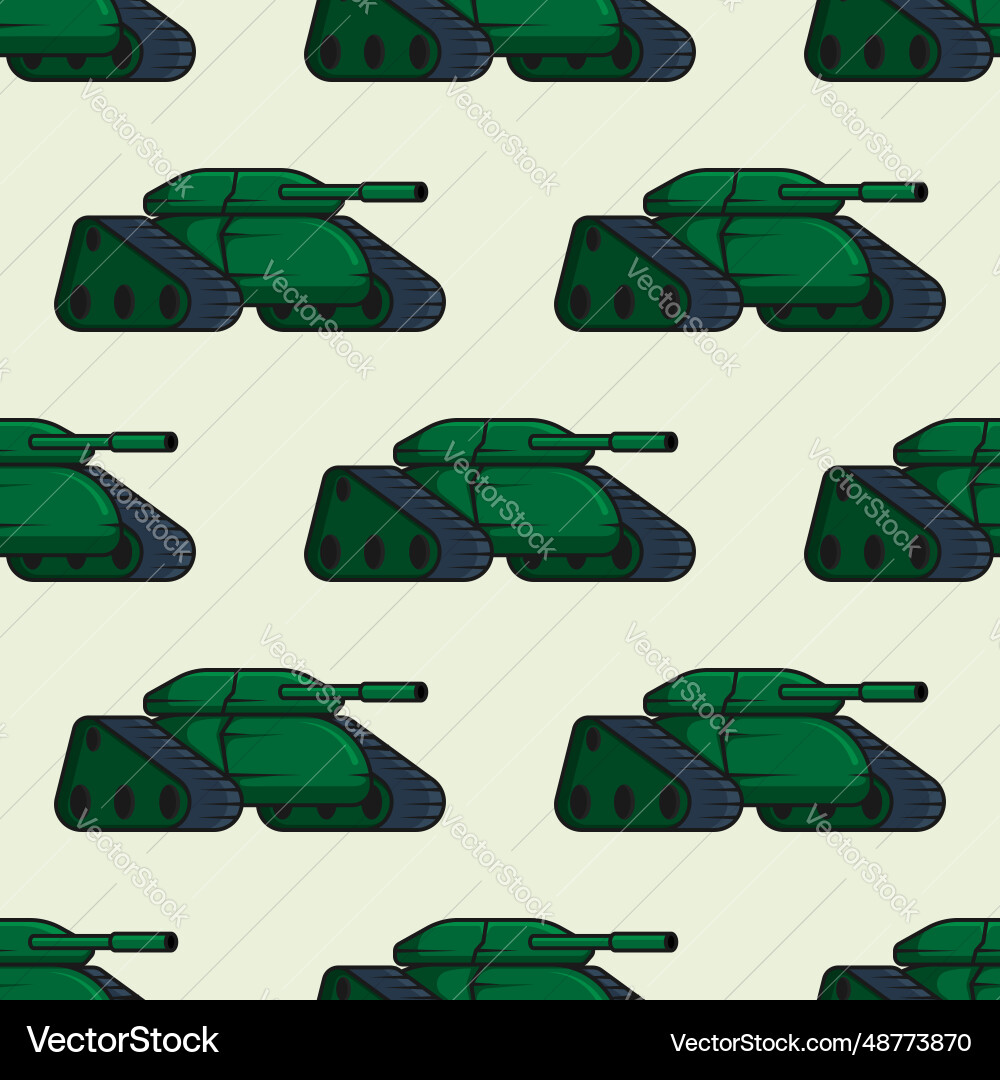 Seamless pattern with combat army track tank vector image