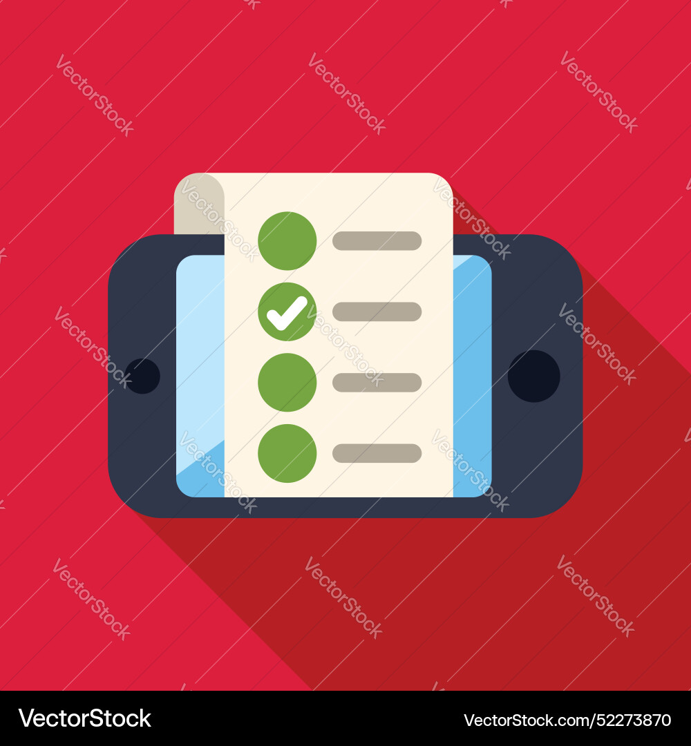 Smartphone displaying checklist app for task Smartphone displaying checklist app for task Vector Image