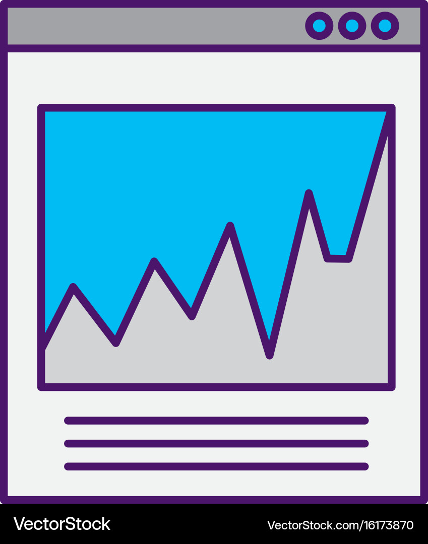 Template computer with statistics graph vector image