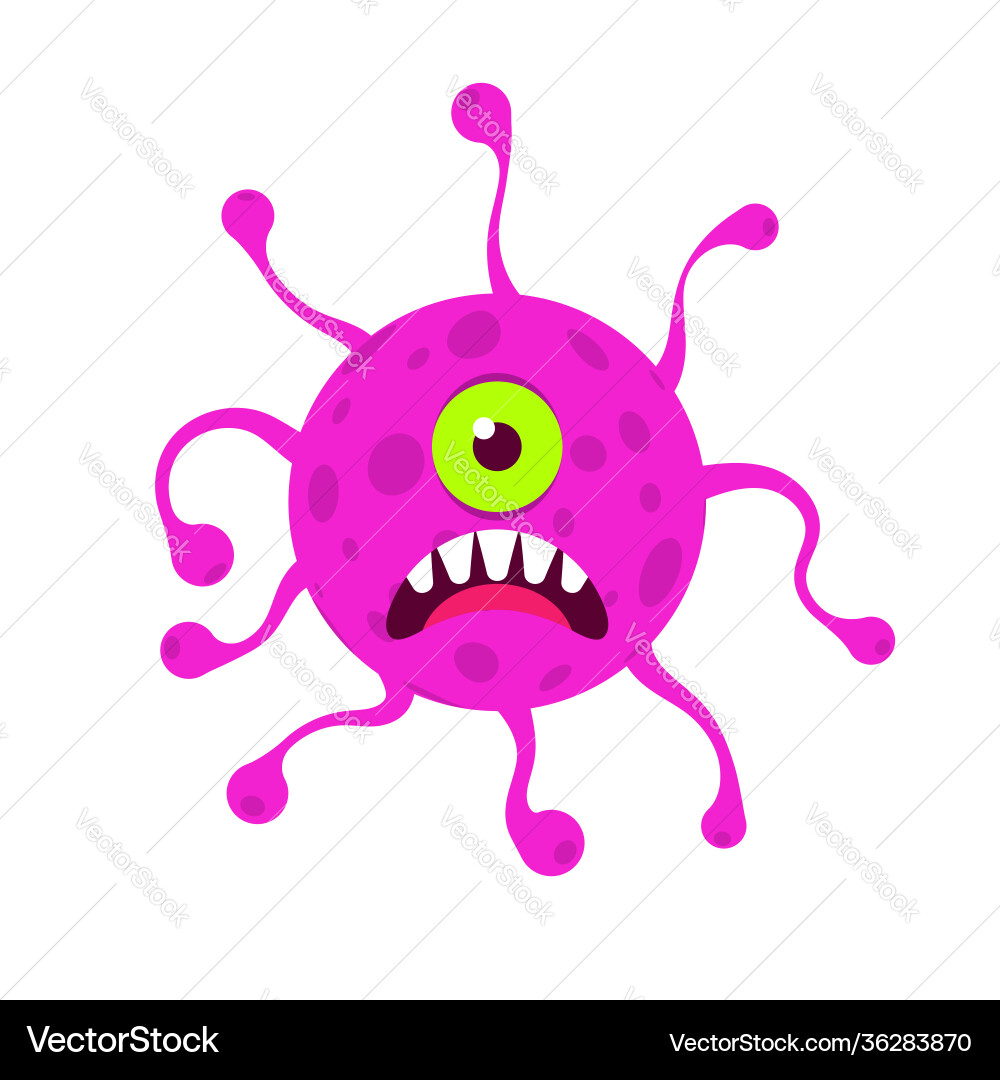 Virus cartoon character design Virus cartoon character design vector image
