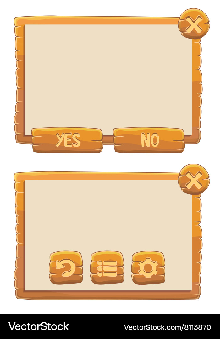 Window of game with buttons Vector Image