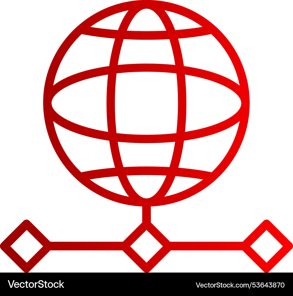 World grid line gradient icon Vector Image