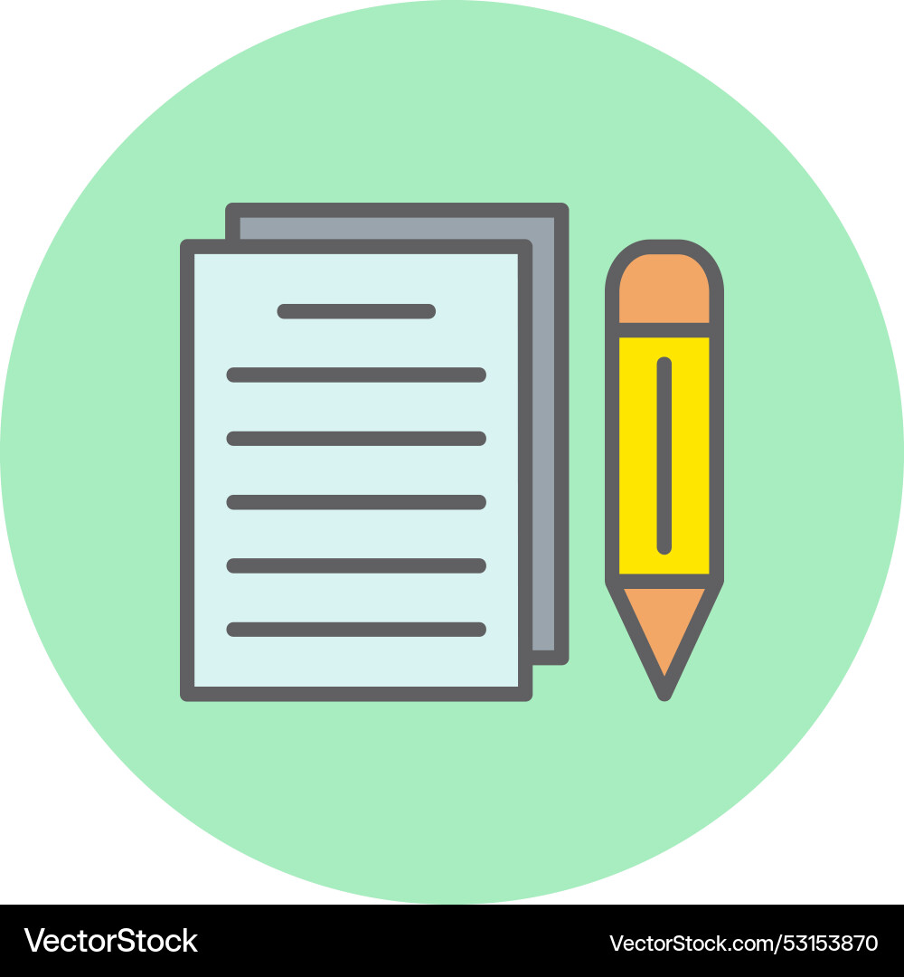 Write line filled circle icon vector image