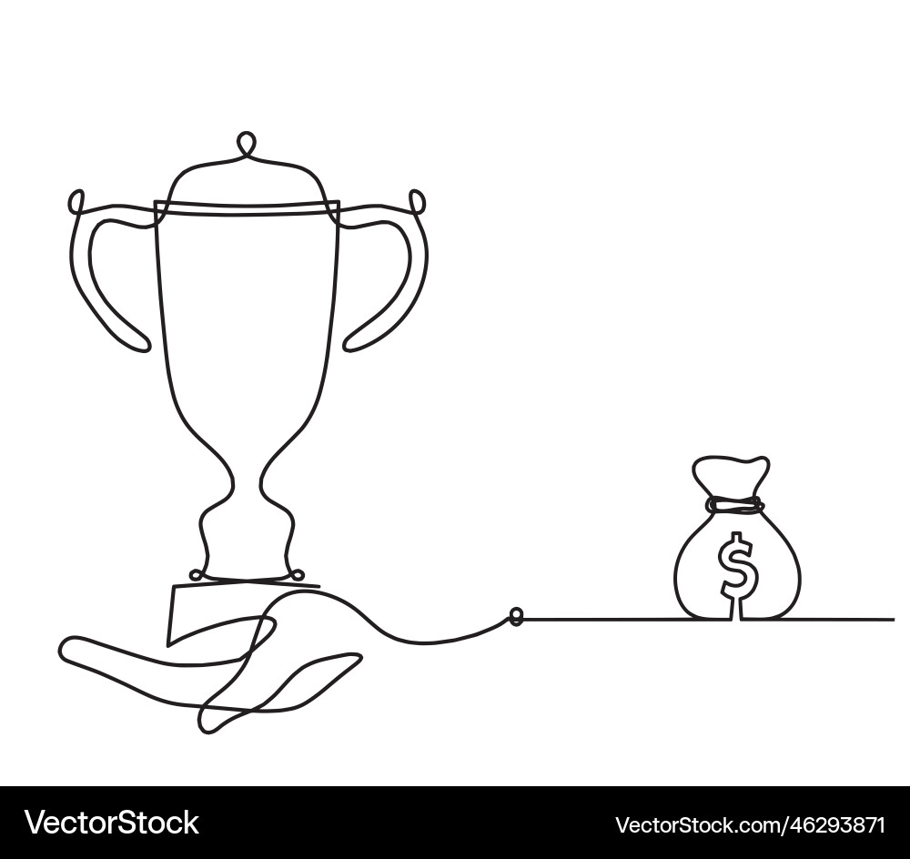 Abstract cup with dollar as continuous lines Abstract cup with dollar as continuous lines Vector Image