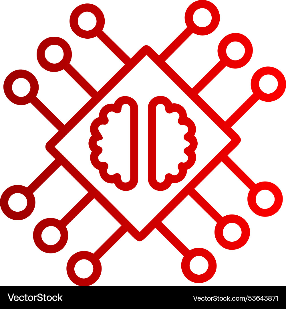 Artificial intelligence line gradient icon Vector Image