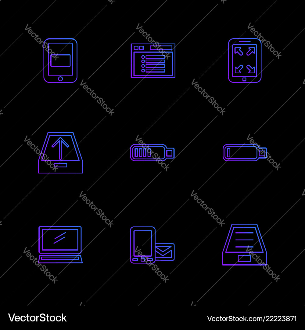 Battery wifi network infrared signals web vector image