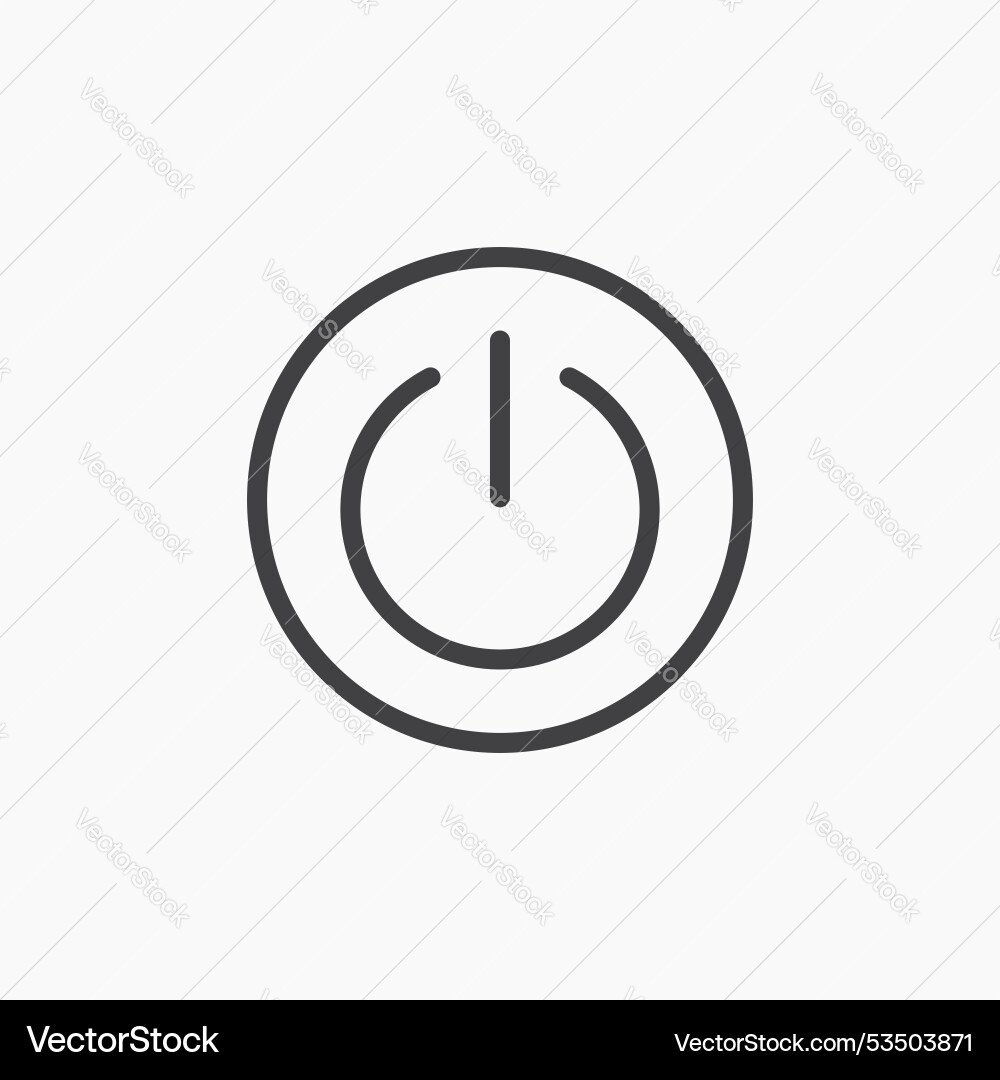 Button on offline in thin line black color flat Button on offline in thin line black color flat vector image