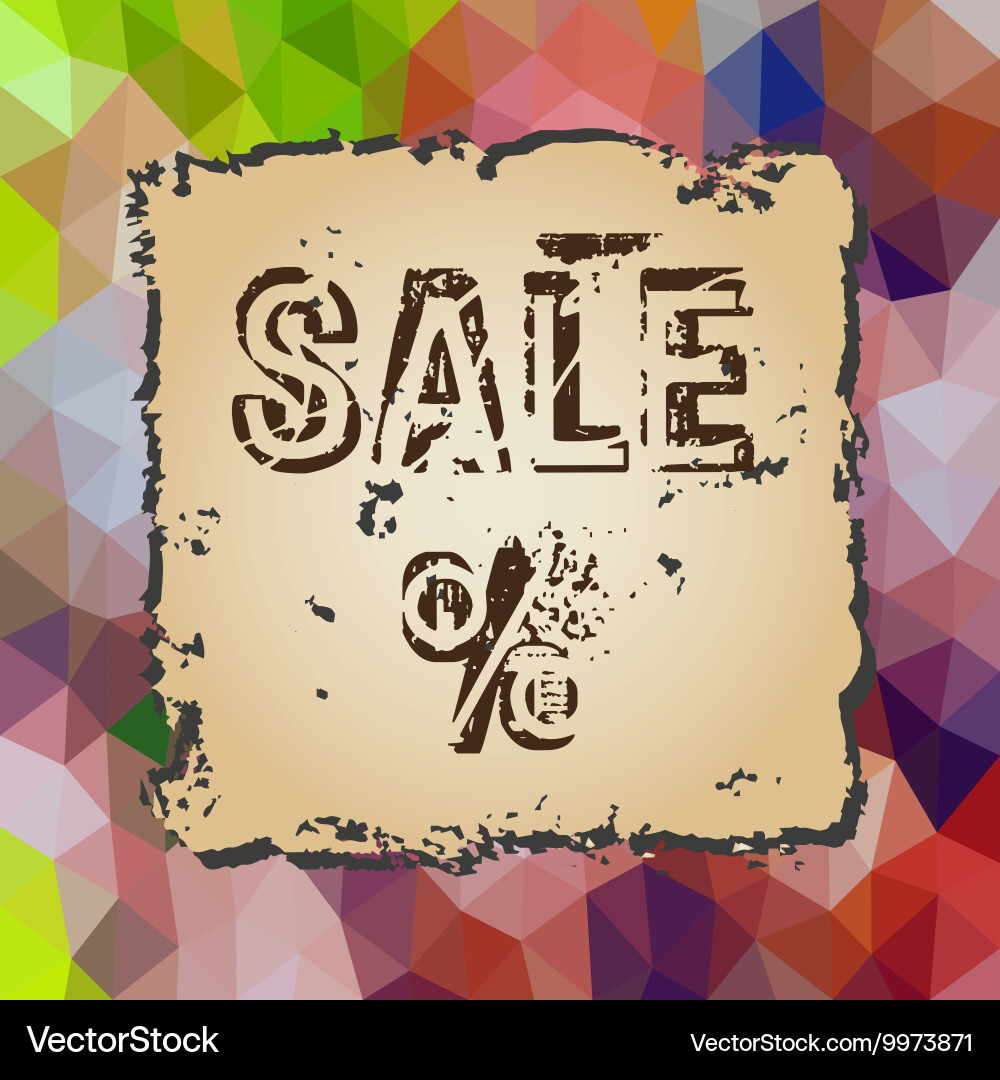 Colorful low polygonal triangles pattern with old Vector Image