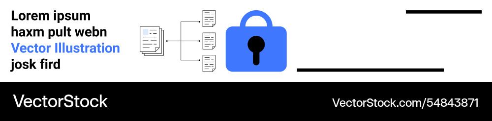 Digital document security with flowchart and blue Digital document security with flowchart and blue vector image