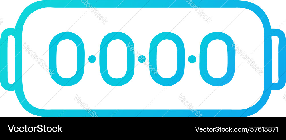 Digital readout timer icon for precise vector image