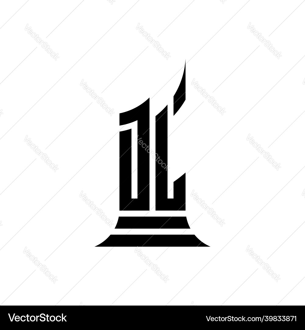 Dl logo monogram building shape style Dl logo monogram building shape style Vector Image