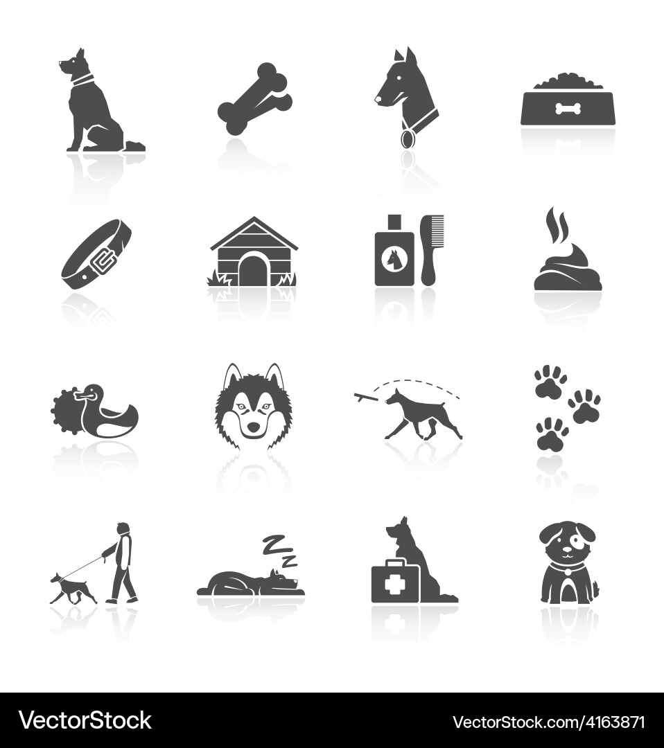 Dog icons set Royalty Free Vector Image - VectorStock