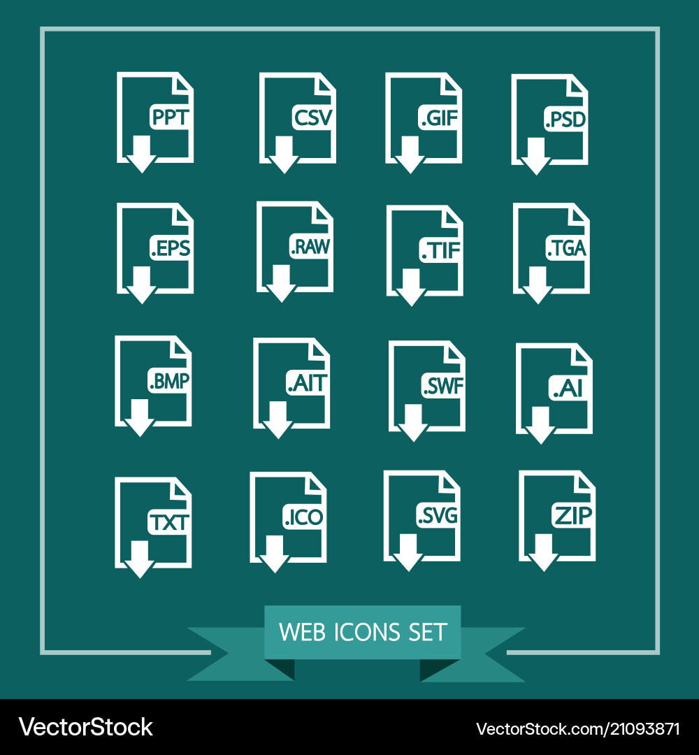 Files format icon set Files format icon set vector image