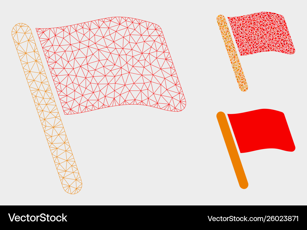 Flag mesh network model and triangle mosaic Flag mesh network model and triangle mosaic vector image