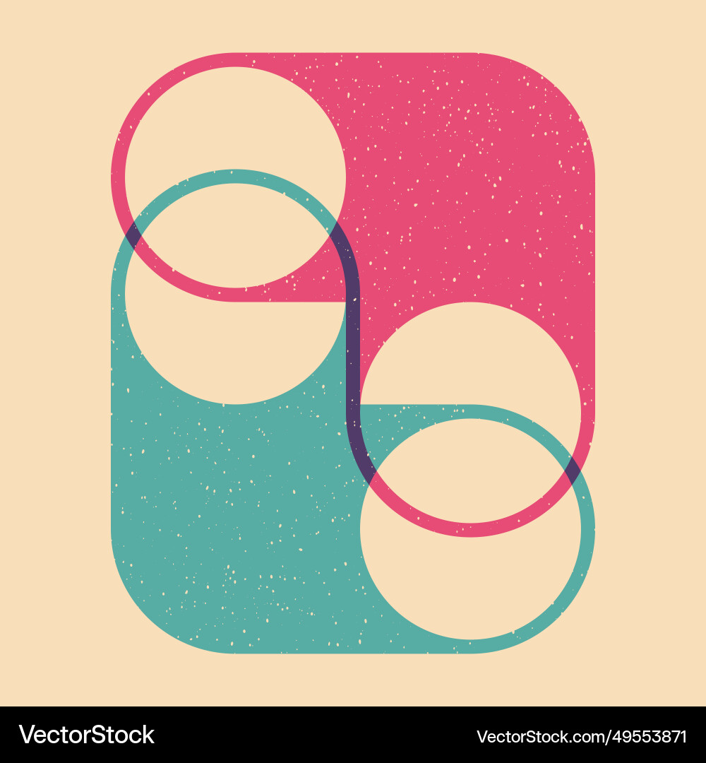Geometric object with riso print effect Geometric object with riso print effect vector image