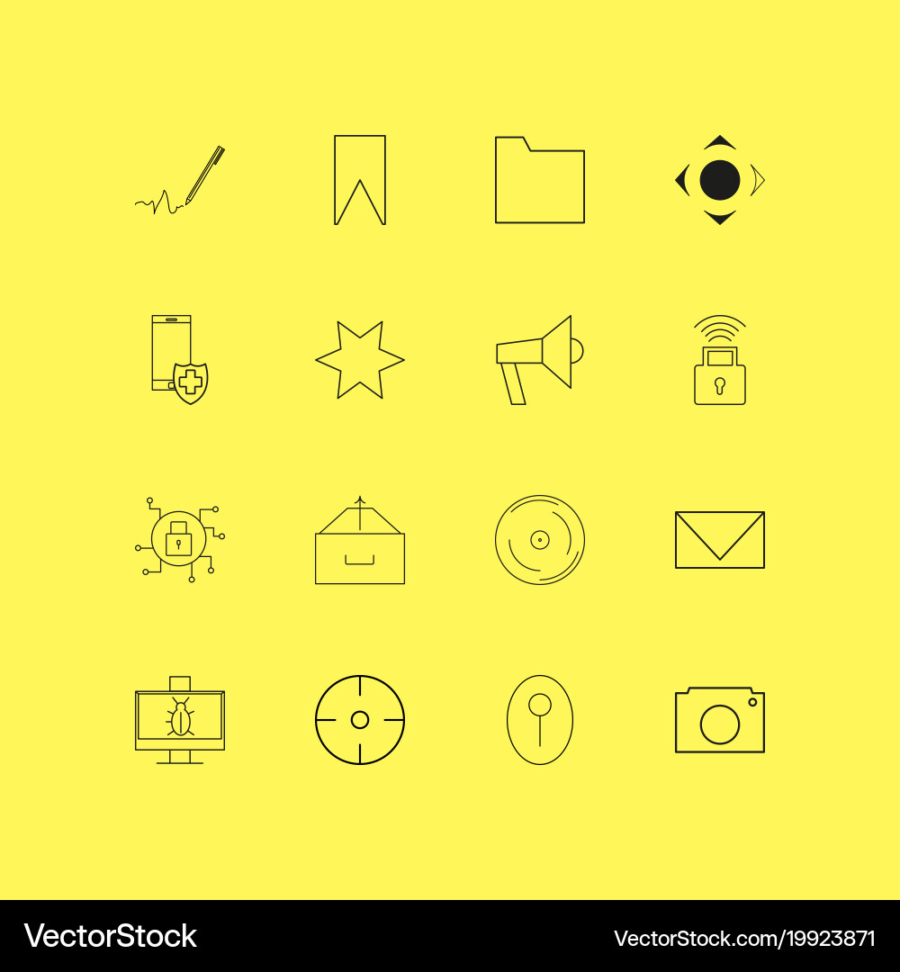 Internet of things linear icon set simple outline Vector Image