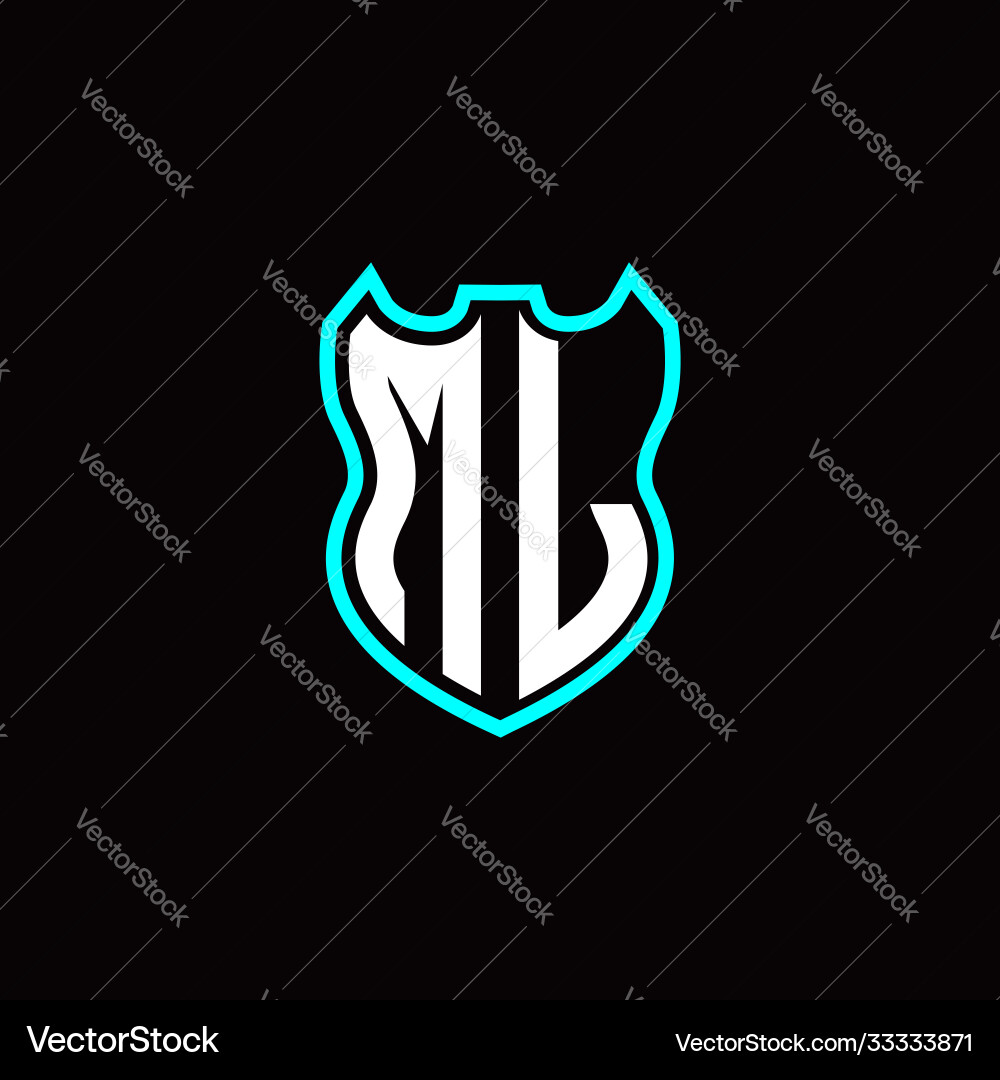 M l initial logo design with shield shape M l initial logo design with shield shape vector image
